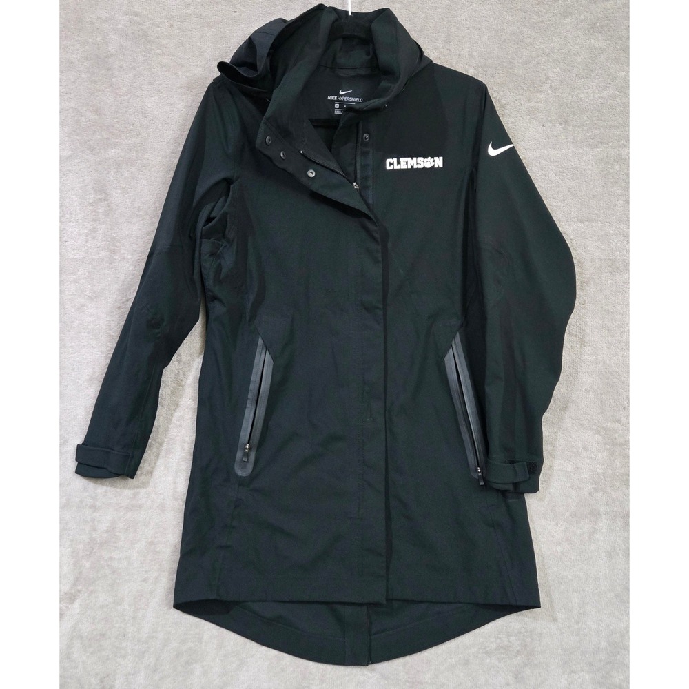 Nike HyperShield Clemson Jacket Medium Rain Coat Hooded Black Windbreaker